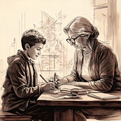 Firefly frau, ca 50 erteilt einem schulkind lerntherapie 55409 Lerntherapie